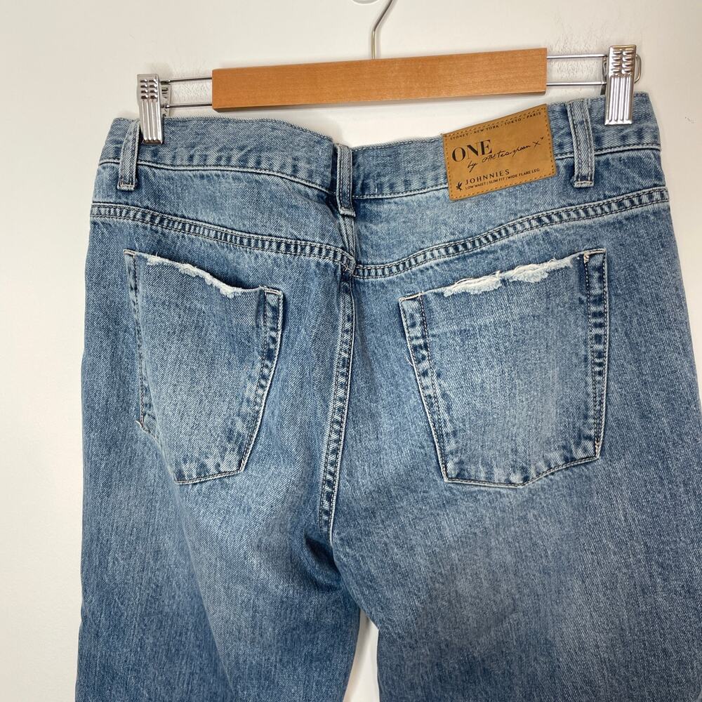 One Teaspoon Light Blue Distressed Straight Leg Jeans - Picture 9 of 12